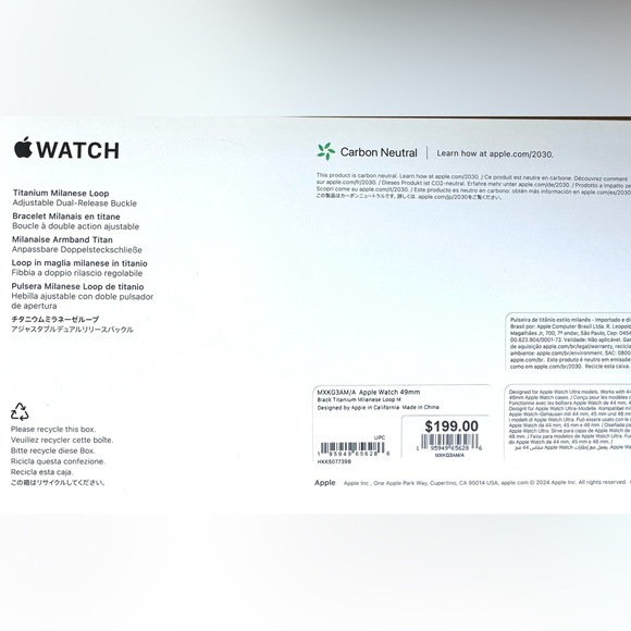 Apple iWatch 49mm BLACK Titanium Milanese Loop size "M",for Ultra 2, Sealed, New - Picture 8 of 9